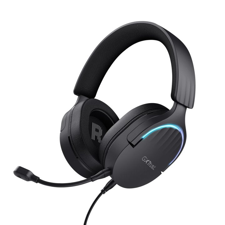 Headset Trust Gaming Gxt 490 Negro Fayzo 24900 Usb 7.1 Microfono Desmontable Y Flexible Iluminacion Rgb Auriculares Giratorio
