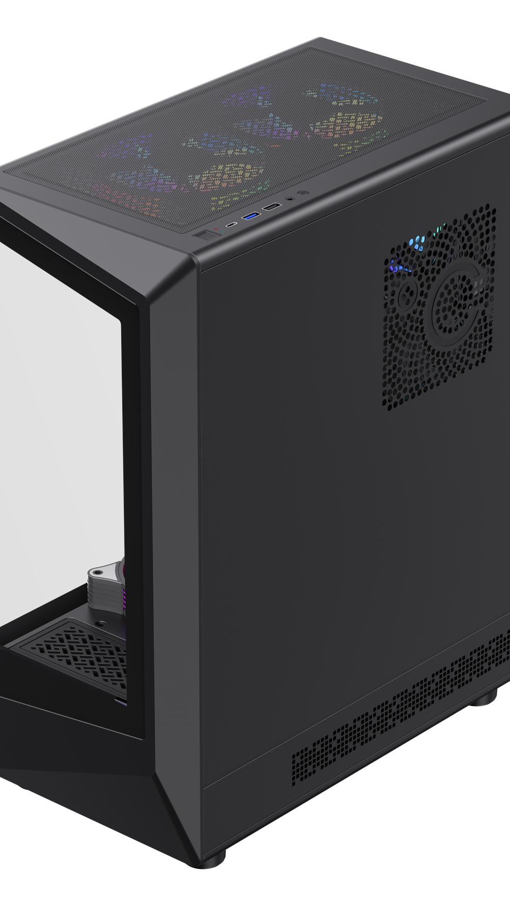 TEROS 13121G Caja de Ordenador ATX Black Gaming, Frontal ARGB