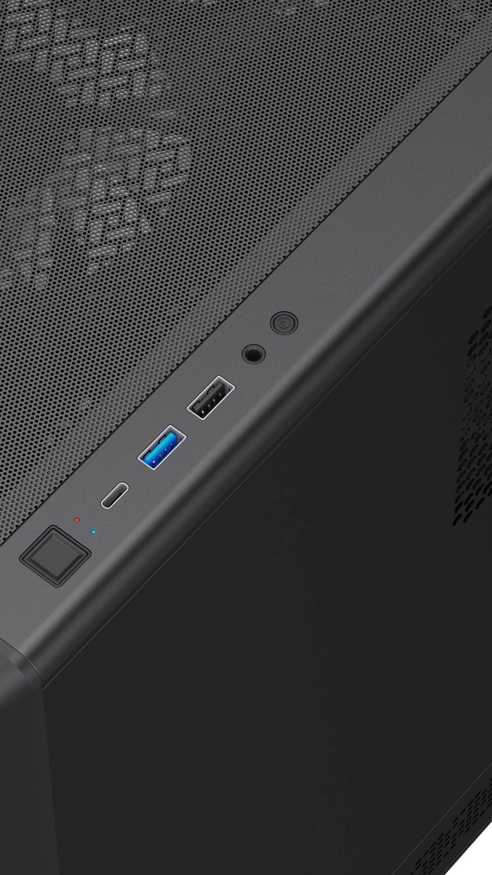 TEROS 13121G Caja de Ordenador ATX Black Gaming, Frontal ARGB