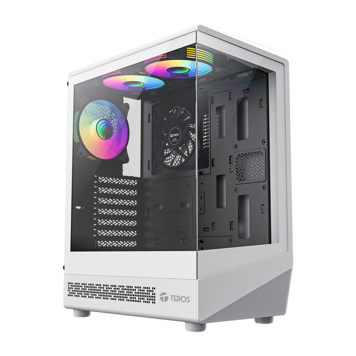 TEROS 13122G Caja de Ordenador ATX White, Gaming, Frontal ARGB