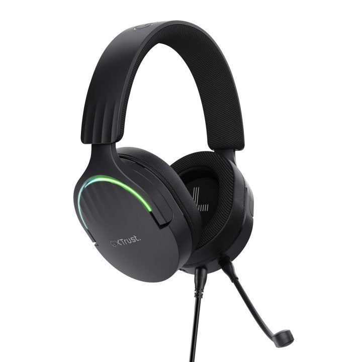 Headset Trust Gaming Gxt 490 Negro Fayzo 24900 Usb 7.1 Microfono Desmontable Y Flexible Iluminacion Rgb Auriculares Giratorio