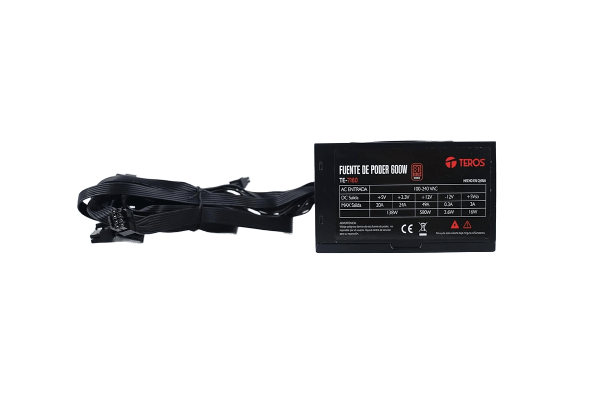 Teros TE7160, 600W, 80 Plus Bronze, 100V - 240VAC | Fuente de alimentación CERTIFICADA
