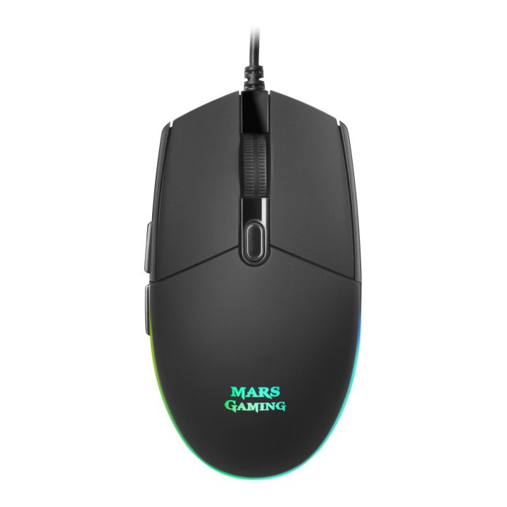 Mouse Mars Gaming Rgb | Mmg Black 3200dpi 6 Botones | Iluminacion Flow Switches Huano