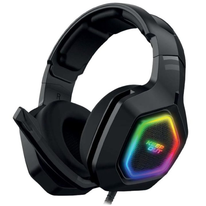 Headset Gaming Keepout Hx901 7.1 Con Altavoces De 50mm Usb 2.0 Iluminacion Rgb Microfono Plegable Compatible Pc/ps4