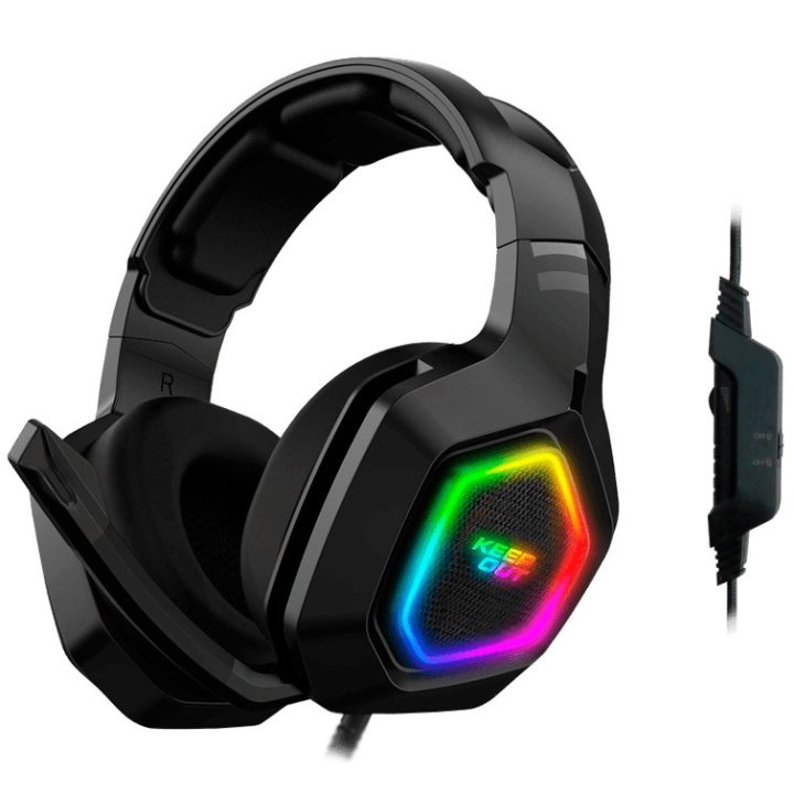 Headset Gaming Keepout Hx901 7.1 Con Altavoces De 50mm Usb 2.0 Iluminacion Rgb Microfono Plegable Compatible Pc/ps4