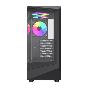 TEROS 13121G Caja de Ordenador ATX Black Gaming, Frontal ARGB