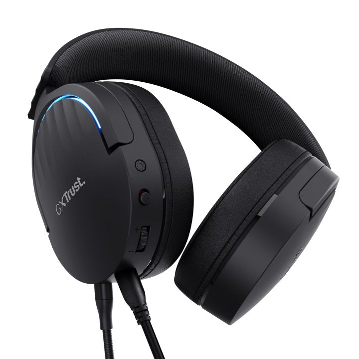 Headset Trust Gaming Gxt 490 Negro Fayzo 24900 Usb 7.1 Microfono Desmontable Y Flexible Iluminacion Rgb Auriculares Giratorio