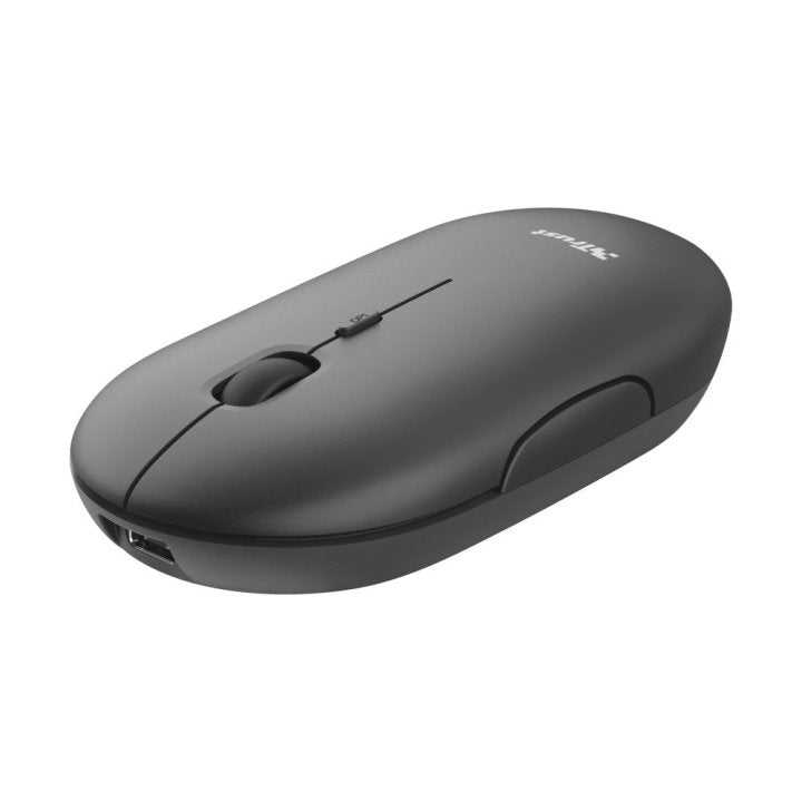 Mouse Trust Wireless Puck Recargable- Ultrafino - Botones Silenciosos- 800/1200/1600dpi - Receptor Micro Usb Color Negro 2405