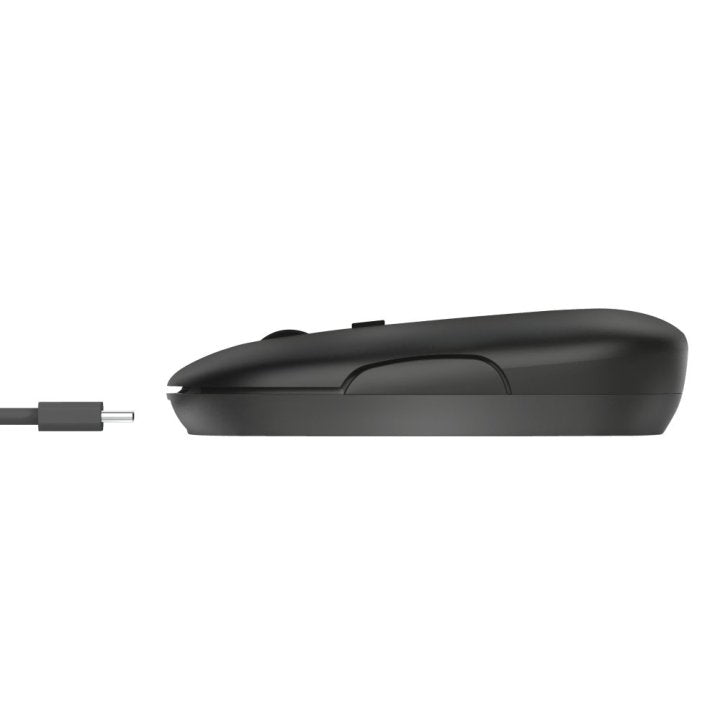 Mouse Trust Wireless Puck Recargable- Ultrafino - Botones Silenciosos- 800/1200/1600dpi - Receptor Micro Usb Color Negro 2405
